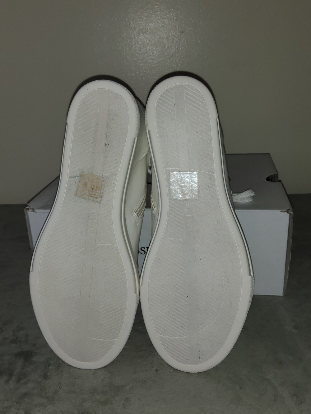 * Aldo Women's Kaia Hidden Wedge Zipper Fashion Sneakers White Size 11 - Picture 9 of 12
